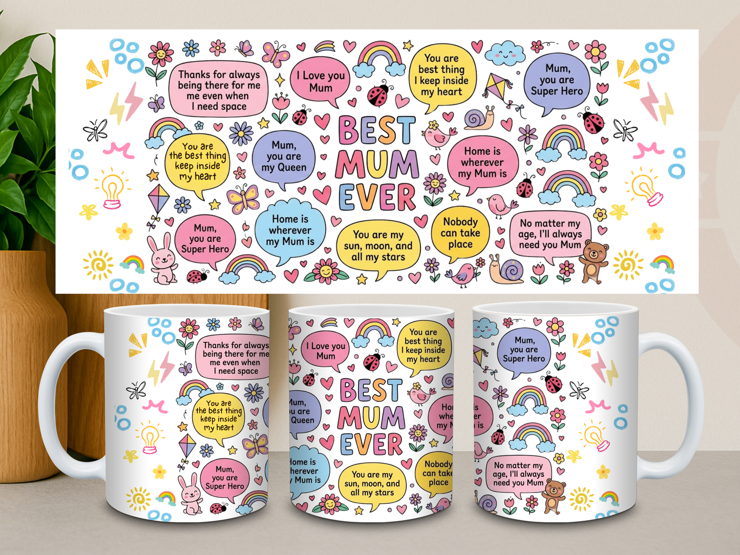 Best Mum Ever – Heartwarming Personalized Mug (11 oz)