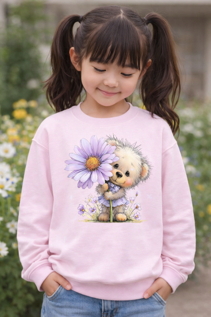 Springtime Cuteness – Daisy Bear Pink Sweatshirt
