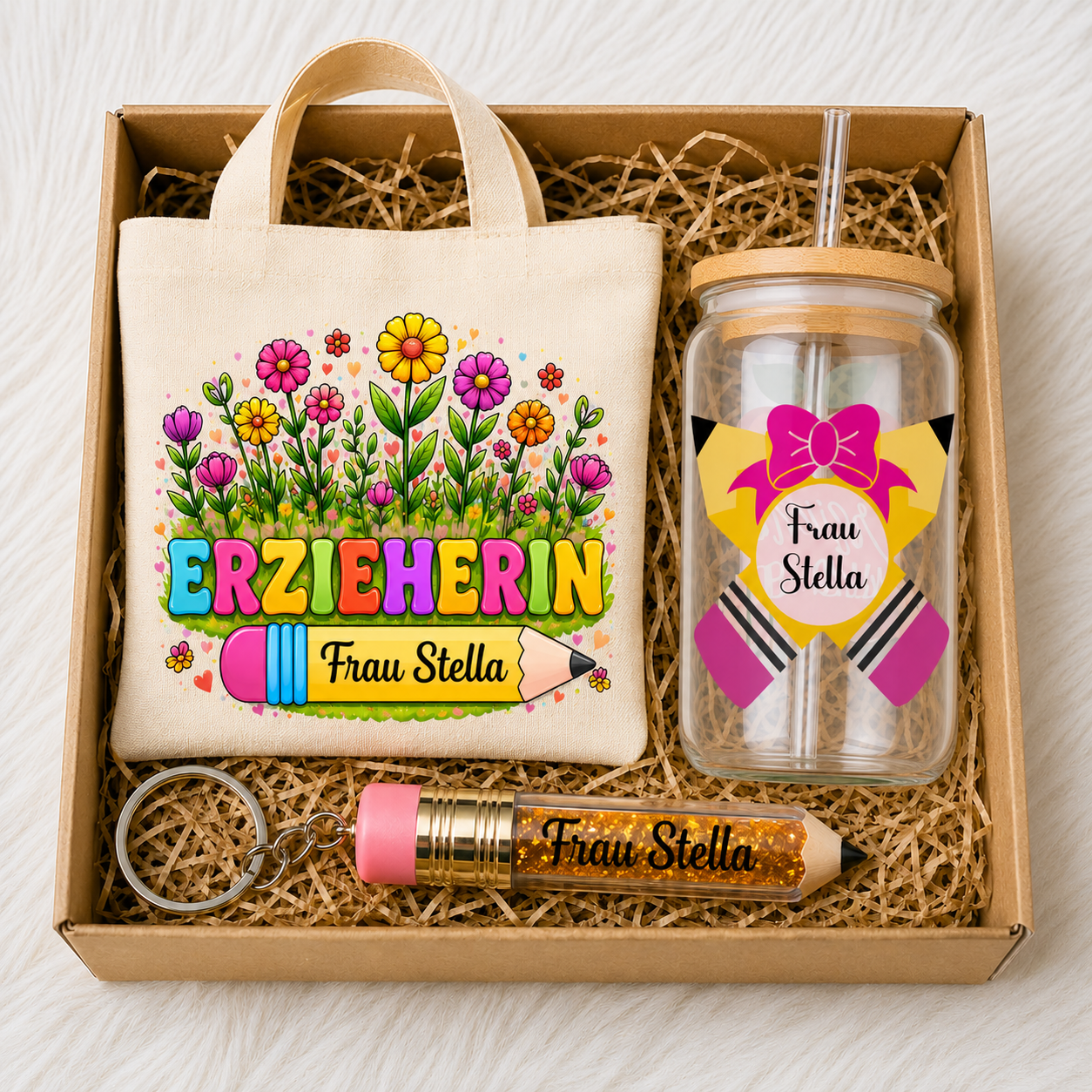 🌸 Personalized Erzieherin Gift Hamper Box – The Perfect Teacher Appreciation Gift 💖