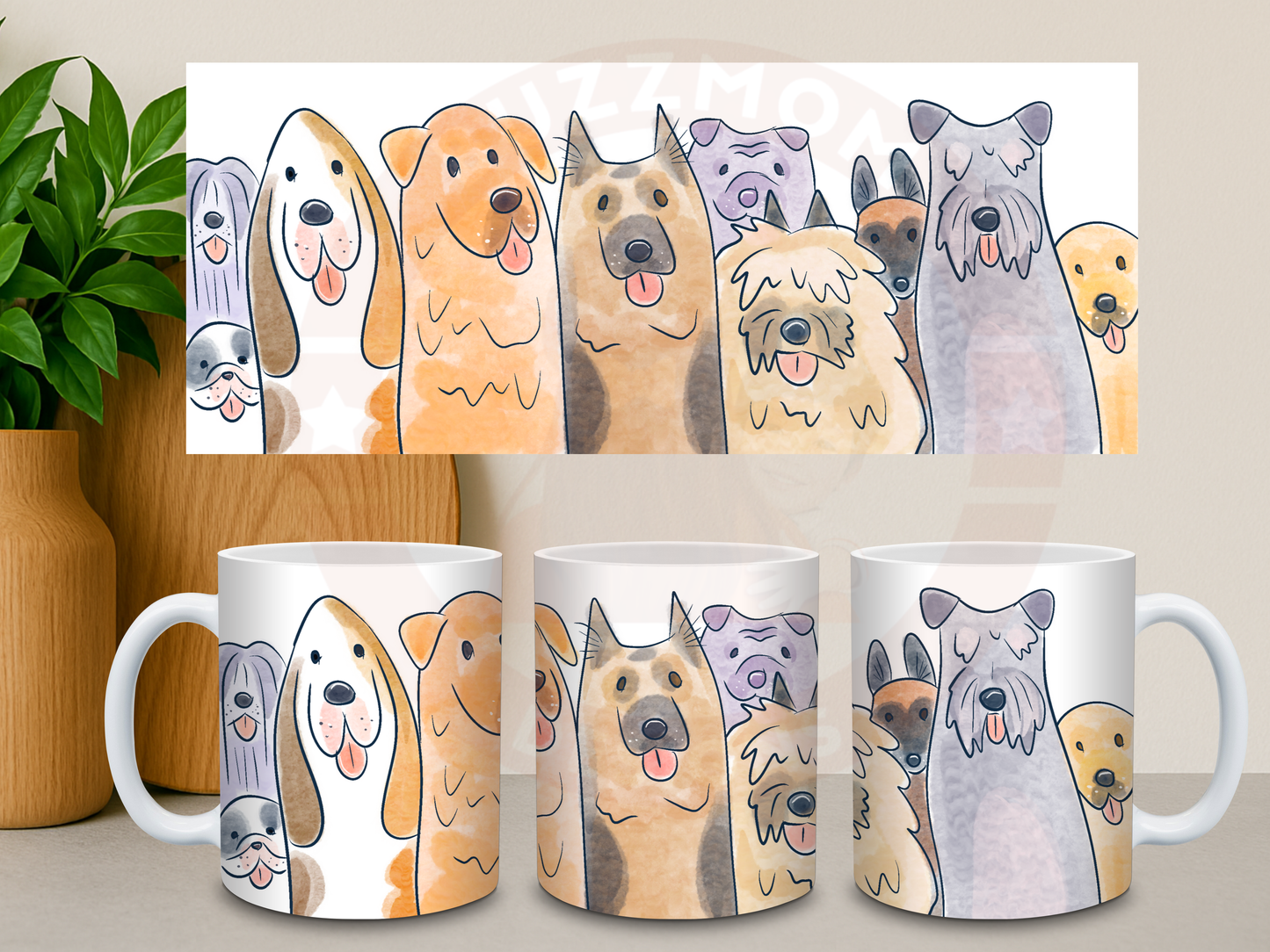 Happy Paws Spring Collection – 11 oz Cute Dog Mug
