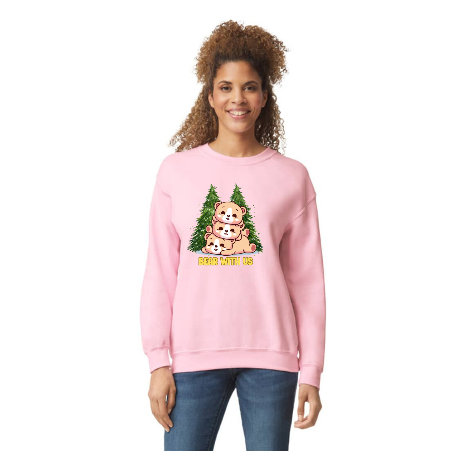 Bear With Us – Cozy Graphic Sweatshirt 🐻🌲