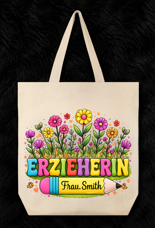 🌸 Personalized Erzieherin Tote Bag – A Thoughtful Gift She’ll Carry Everywhere 💖