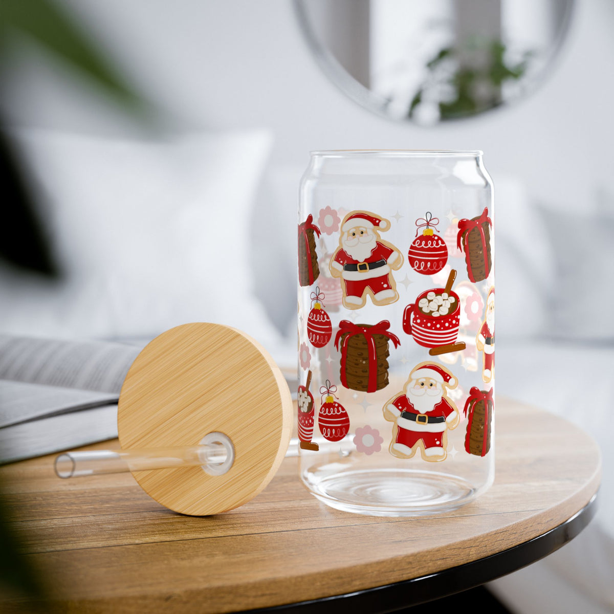 🎄✨Festive Santa & Christmas Treats Glass Tumbler ✨🎄
