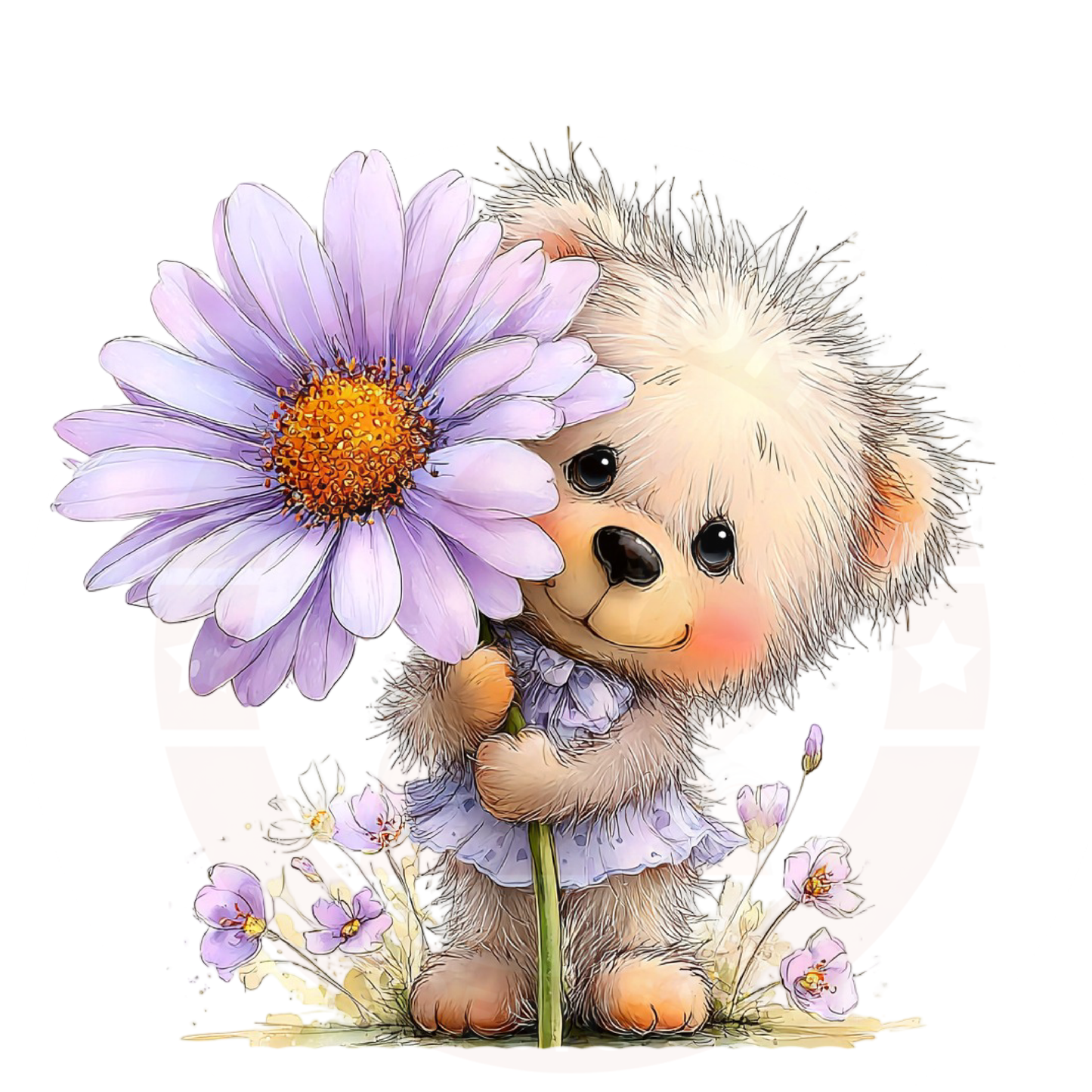 Springtime Cuteness – Daisy Bear Pink Sweatshirt