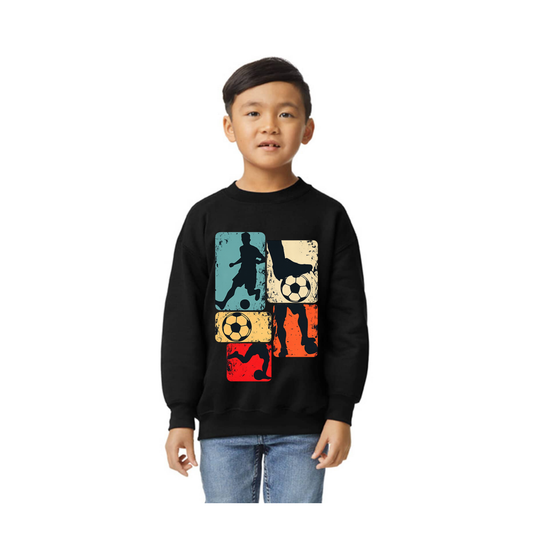 Black Football Graphic Sweatshirt – Bold Vintage Soccer Style ⚽