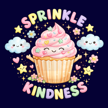 “Sprinkle Kindness” Cute Cupcake T-Shirt – Soft Kids Graphic Tee