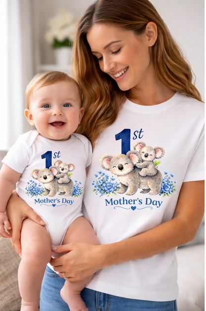 Our First Mother’s Day Matching Outfit Set – Mom & Baby Gift (T-Shirt + Bodysuit)
